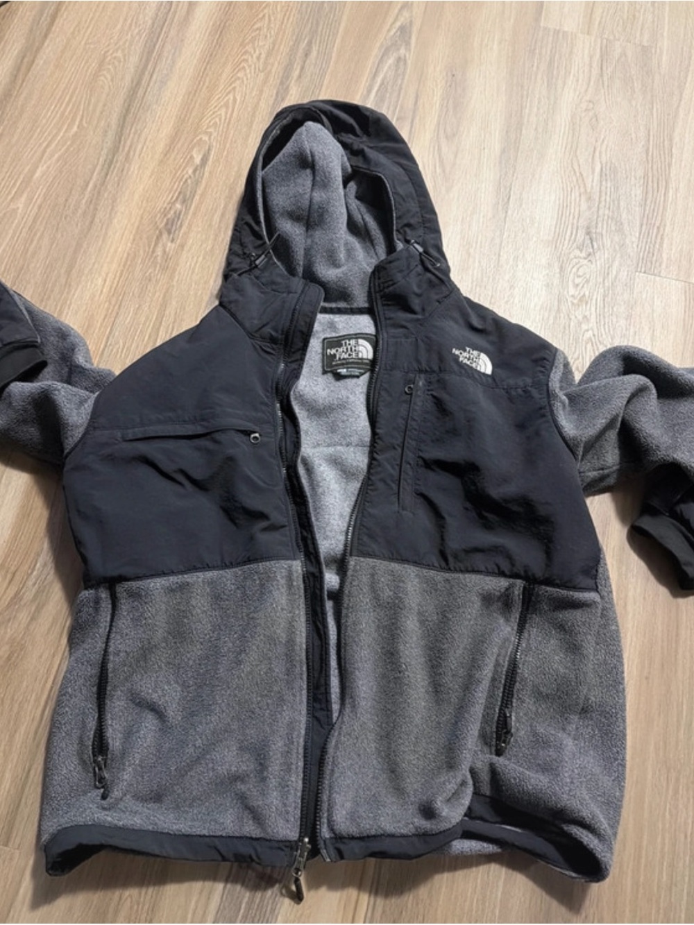 The North Face Men's Two-Tone Hooded Fleece Jacket - Black & Gray